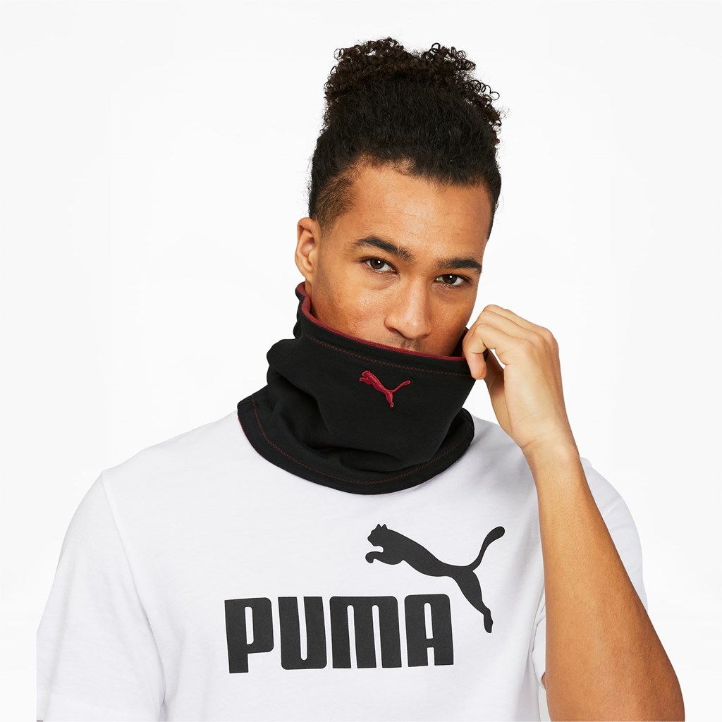 Intense Red Black Puma Reversible Neck Warmer Women's Warmer | 7426GMBTD