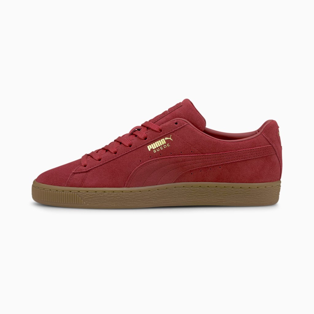 Intense Red / Gum Puma Suede Gum Men\'s Sneakers | 5413PFYRV