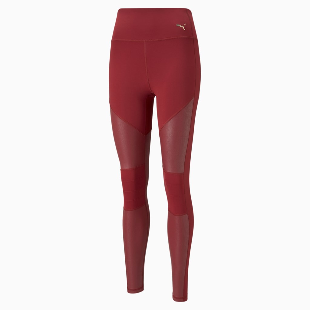 Intense Red Puma Moto High Waist Full Training Women's Leggings | 0582OTXFZ