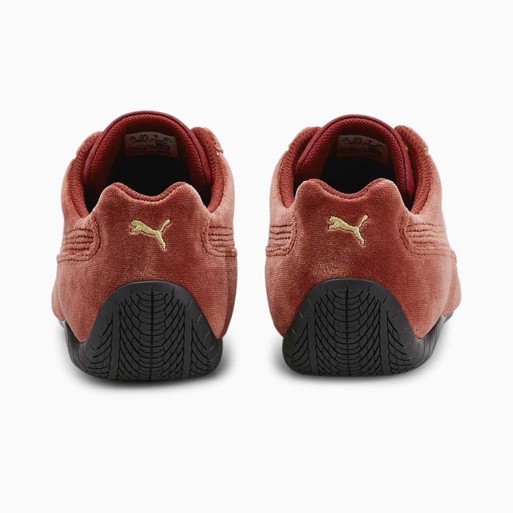 Intense Red Team Gold Puma Speedcat Velvet  Women's Sneakers | 4615DLPGU