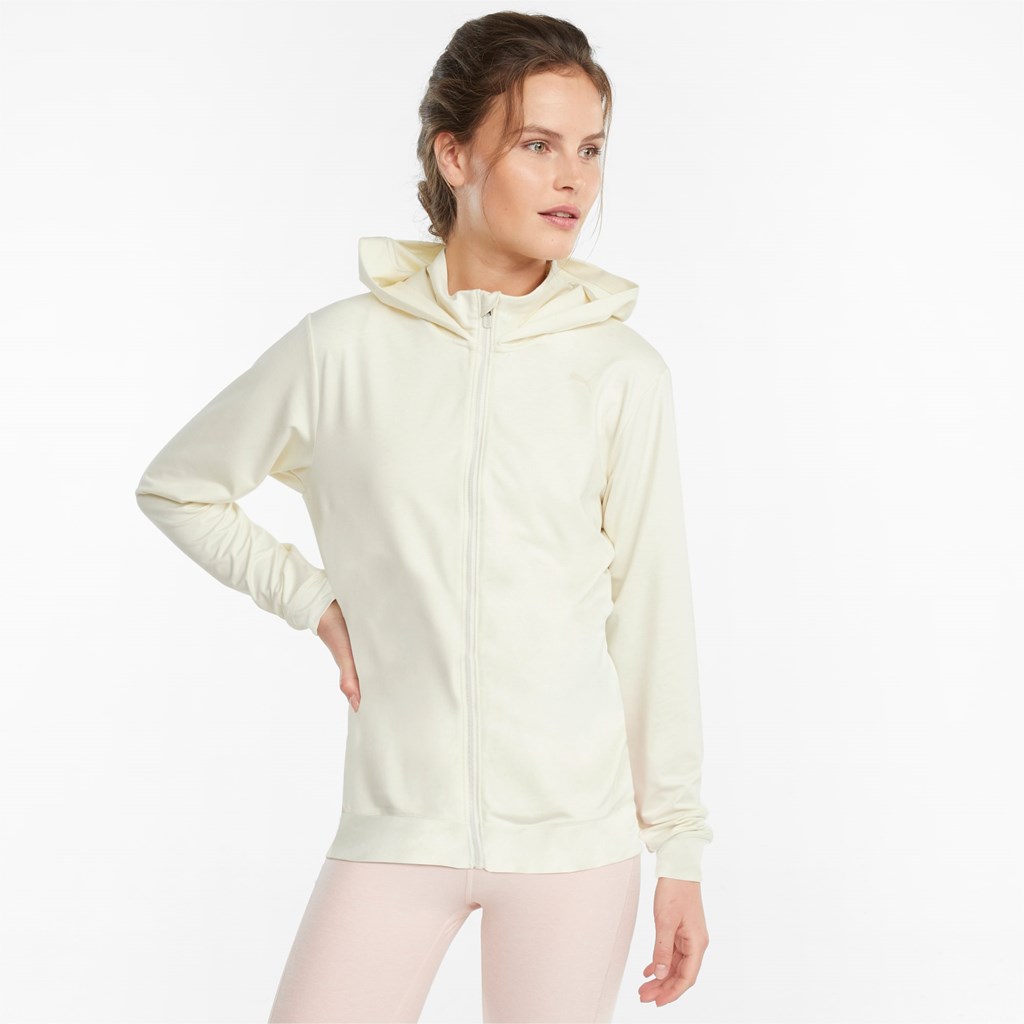 Ivory Glow Heather Puma Studio Yogini Full-Zip Training Women\'s Jacket | 0725IRYMS