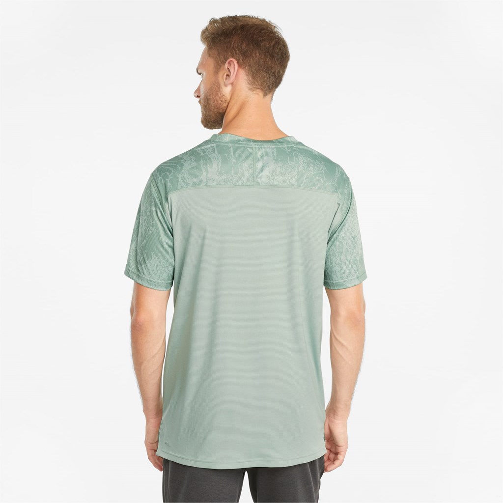 Jadeite / AOP Puma Printed Short Sleeve Training Men's Tee | 7094BLWEO