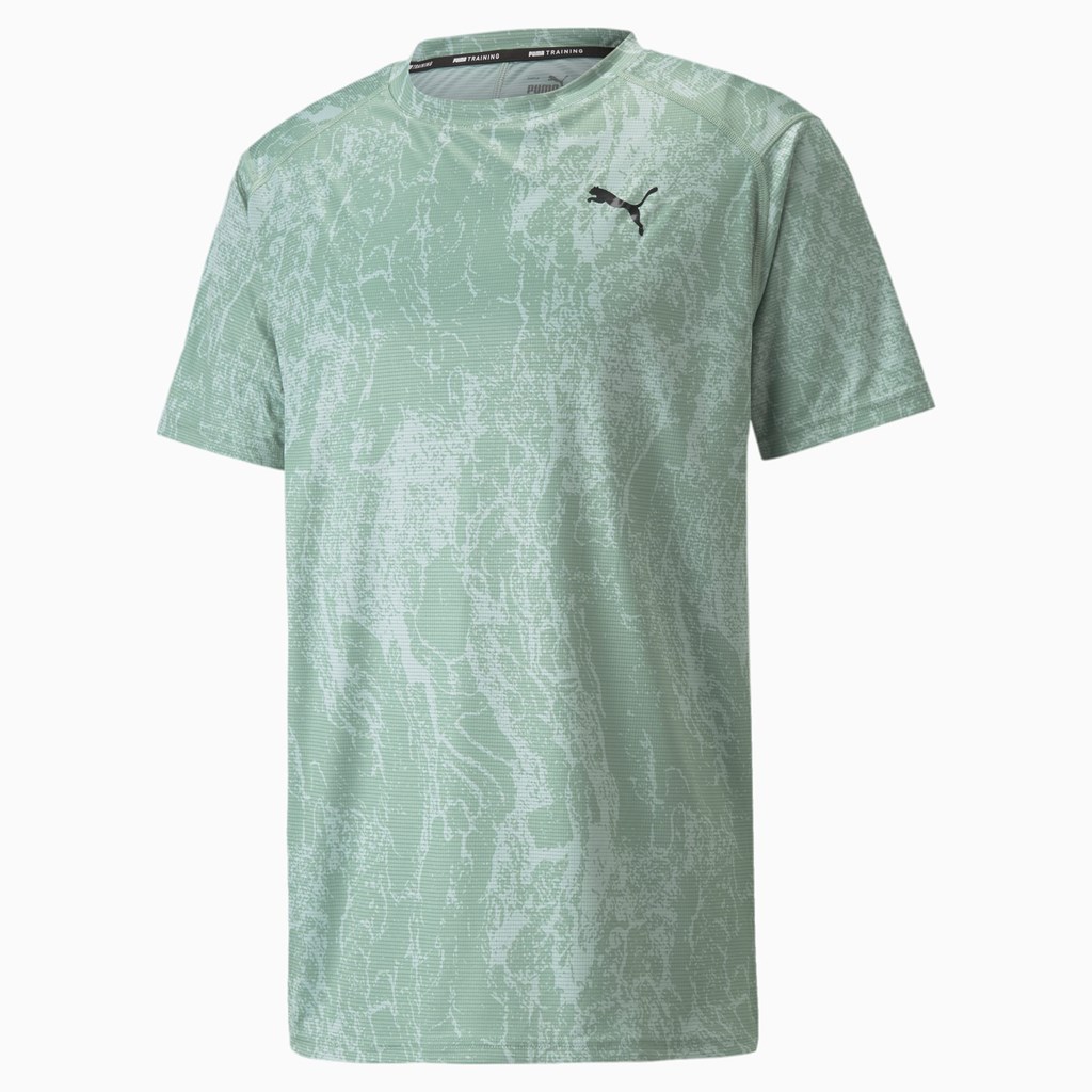 Jadeite / AOP Puma Printed Short Sleeve Training Men's Tee | 7094BLWEO