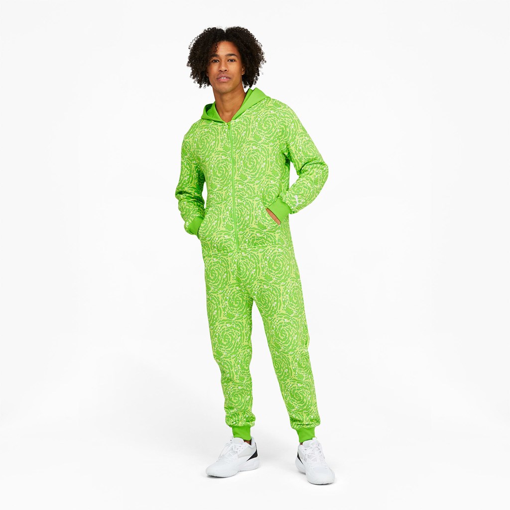 Jasmine Green Puma PUMA x RICK AND MORTY Slime Basketball Men's Onesie | 4513RJMCZ