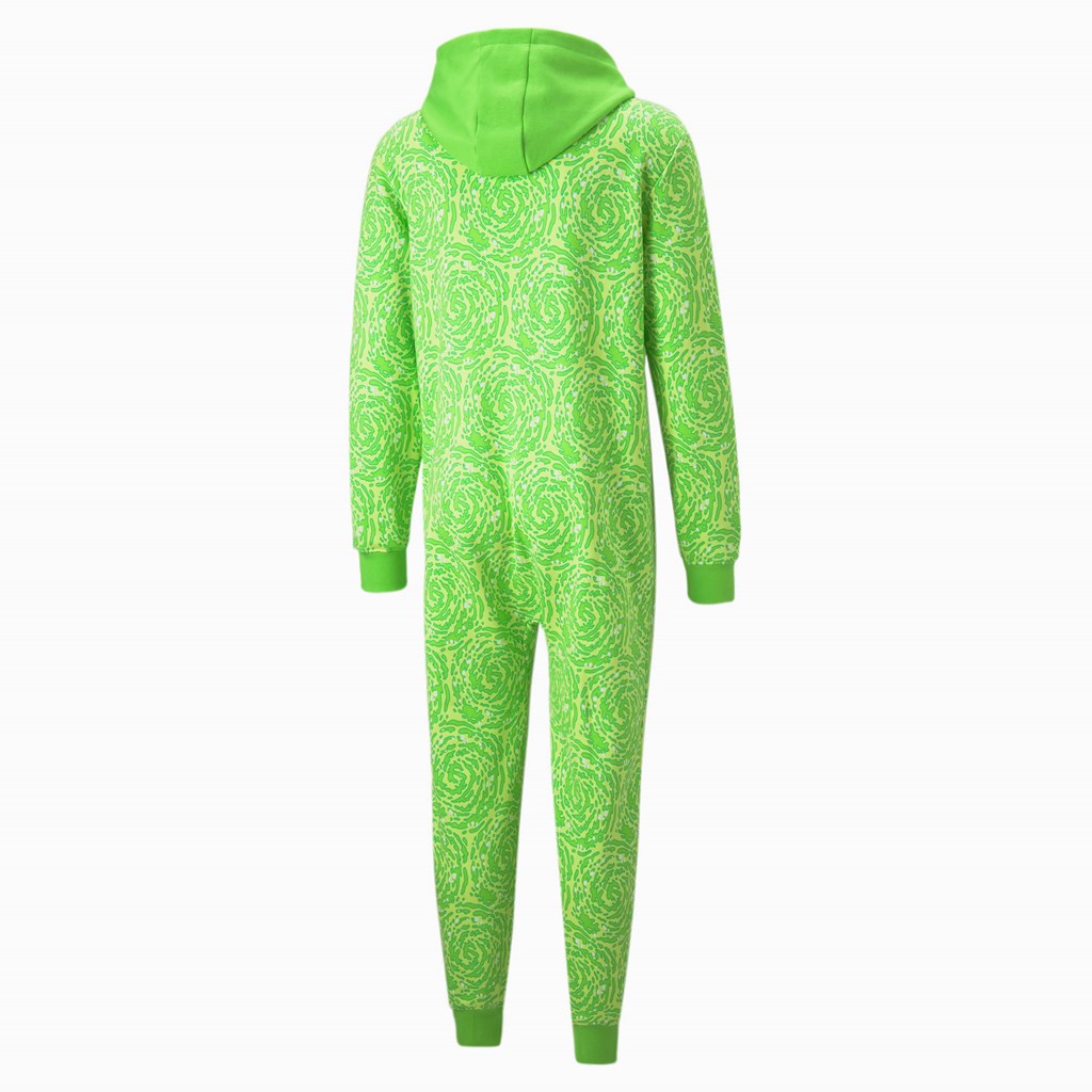 Jasmine Green Puma PUMA x RICK AND MORTY Slime Basketball Men's Onesie | 4513RJMCZ