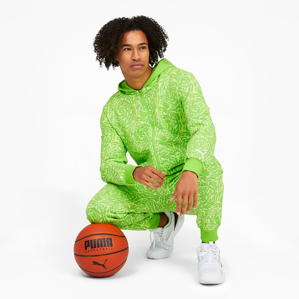 Jasmine Green Puma PUMA x RICK AND MORTY Slime Basketball Men\'s Onesie | 4513RJMCZ