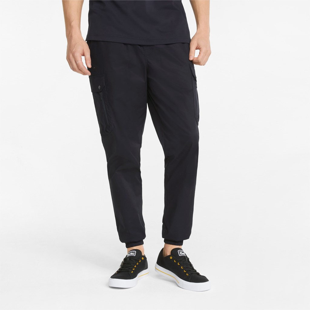 Jet Black Puma Porsche Design Cargo Men\'s Pants | 2019BFWOU