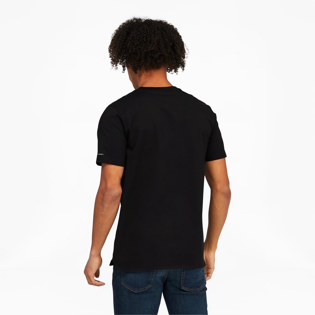 Jet Black Puma Porsche Design Essential Men's Tee | 6125YVORS