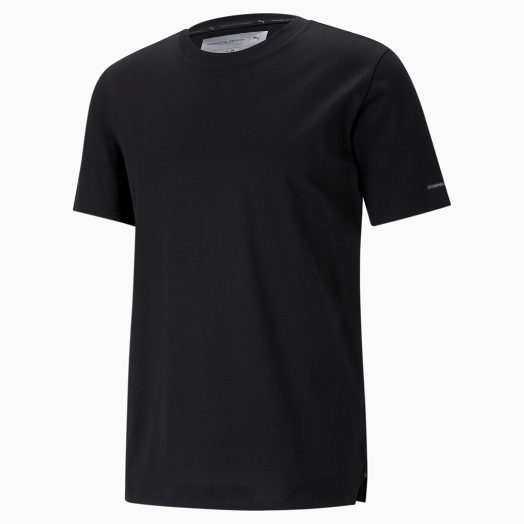 Jet Black Puma Porsche Design Essential Men's Tee | 6125YVORS