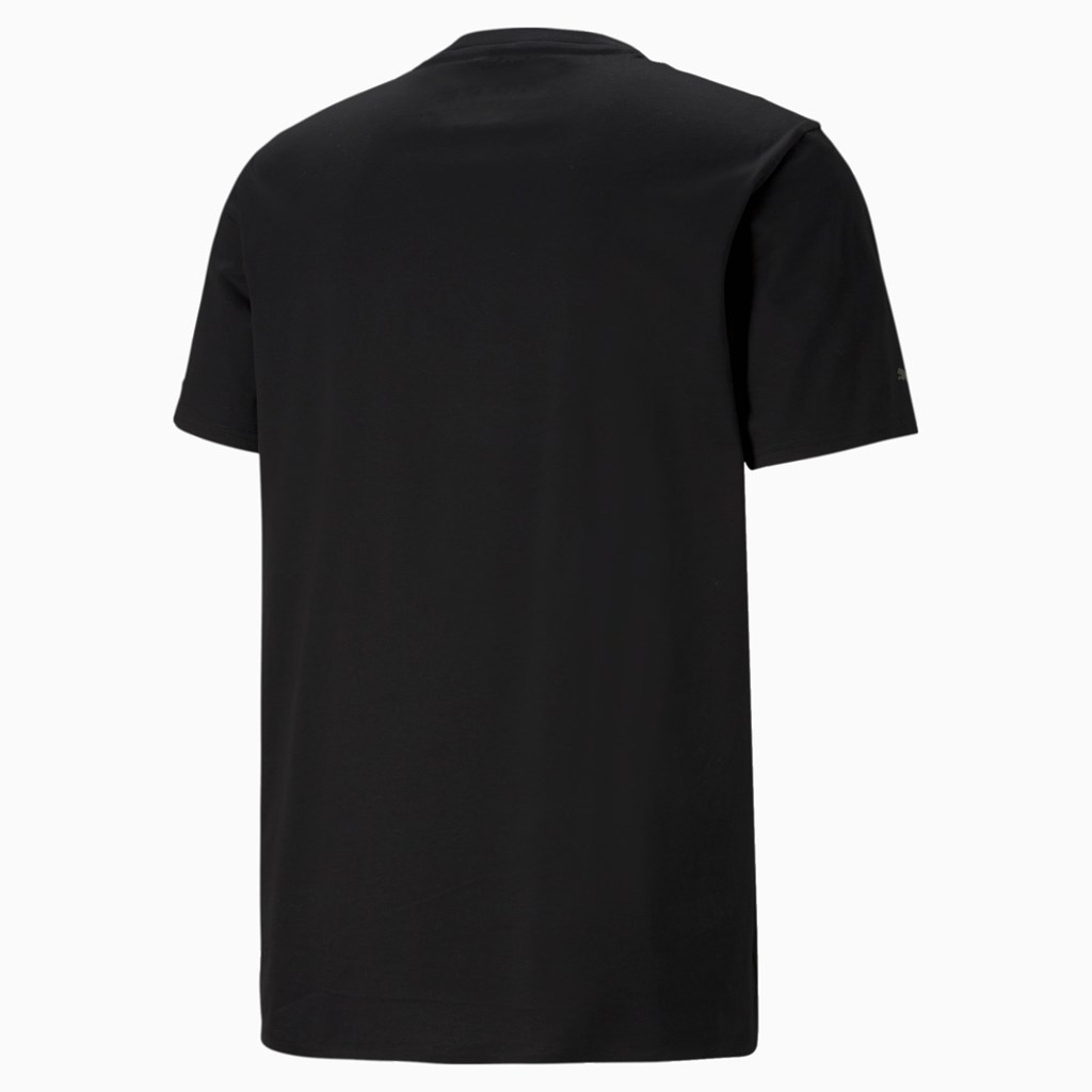 Jet Black Puma Porsche Design Essential Men's Tee | 6125YVORS