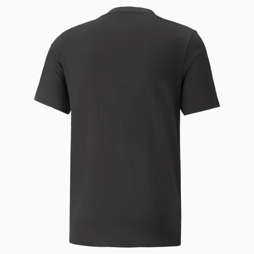 Jet Black Puma Porsche Design Graphic Men's Tee | 7493URCJT