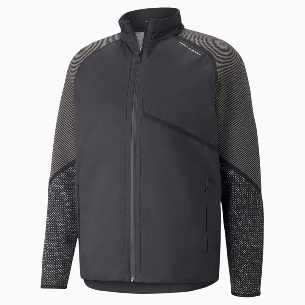 Jet Black Puma Porsche Design Light Insulated Men's Jacket | 3702HMJNW