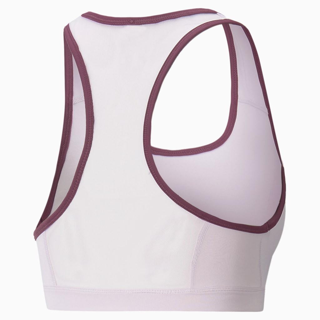 Lavender Fog / Grape Wine Puma Mid Impact 4Keeps Training Women's Sports Bra | 8059RCLGK