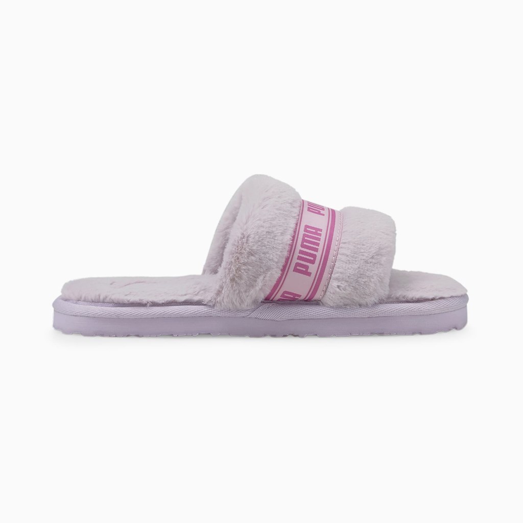 Lavender Fog / Opera Mauve Puma Fluff Little Girls' Slippers | 6427NIJZP