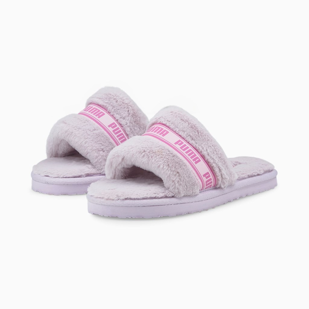 Lavender Fog / Opera Mauve Puma Fluff Slide Jr Girls' Slides | 6928EGMJU