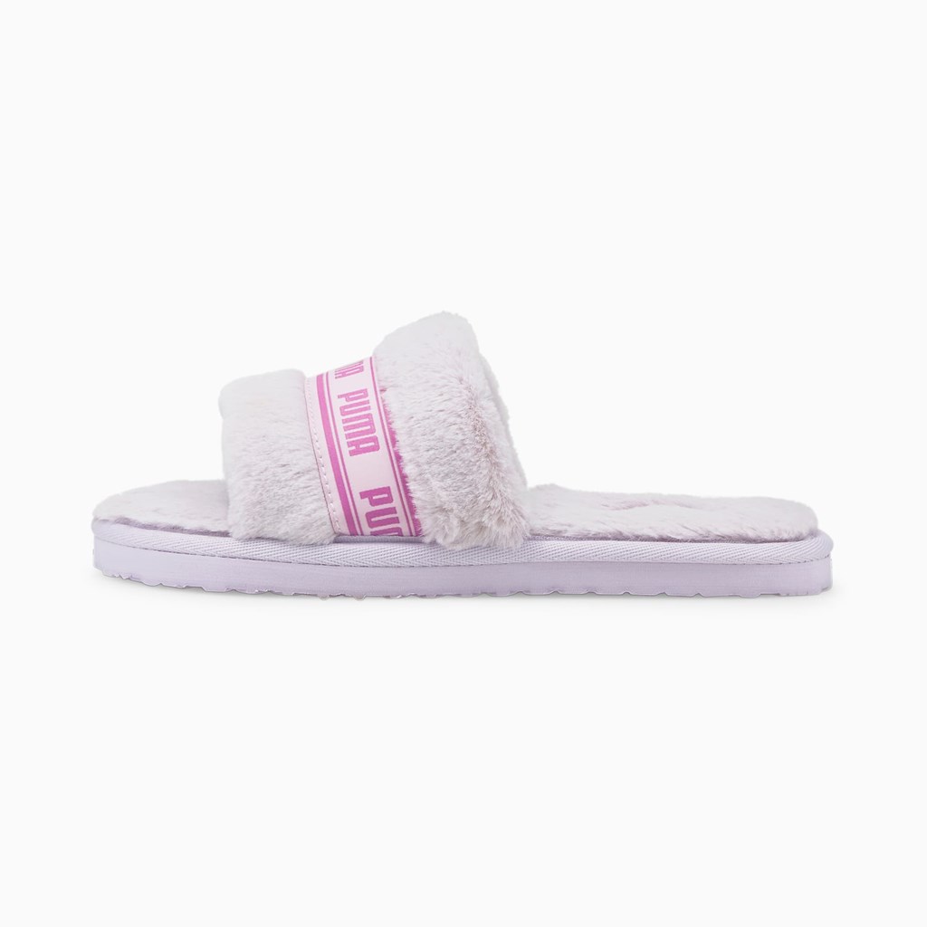 Lavender Fog / Opera Mauve Puma Fluff Slide Jr Girls\' Slides | 6928EGMJU