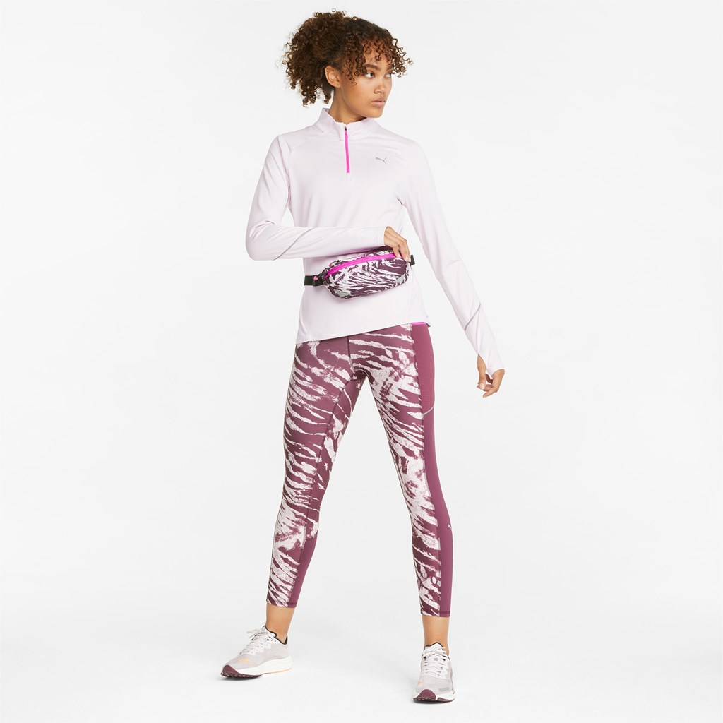 Lavender Fog Puma 5K Knit Half-Zip Women's Running Top | 0486ZDMLW