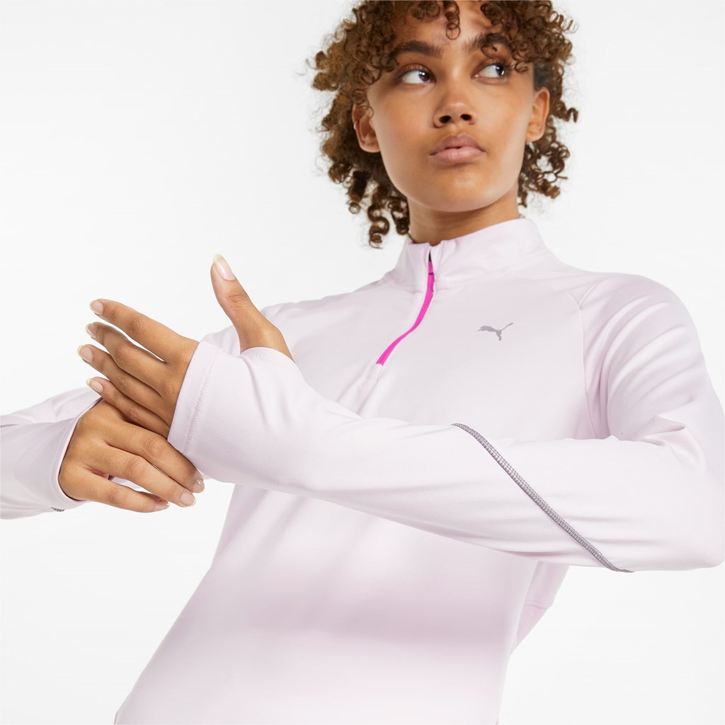 Lavender Fog Puma 5K Knit Half-Zip Women's Running Top | 0486ZDMLW