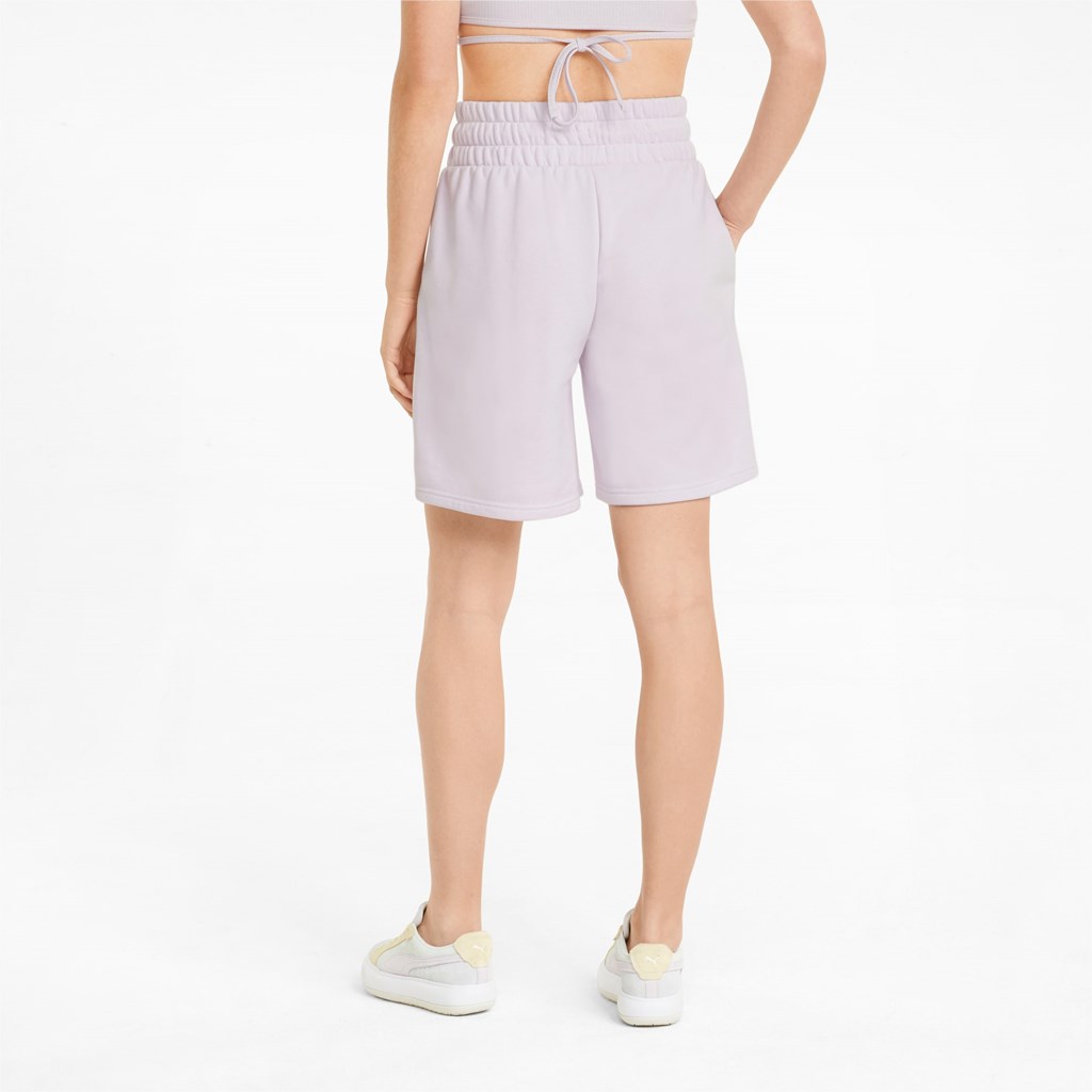 Lavender Fog Puma Classics High-Waist Women's Shorts | 6549WJTGY