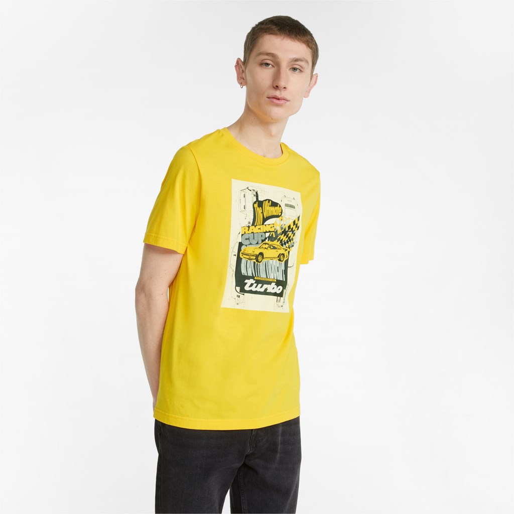 Lemon Chrome Puma Porsche Legacy Graphic Men\'s Tee | 8574VRGDS