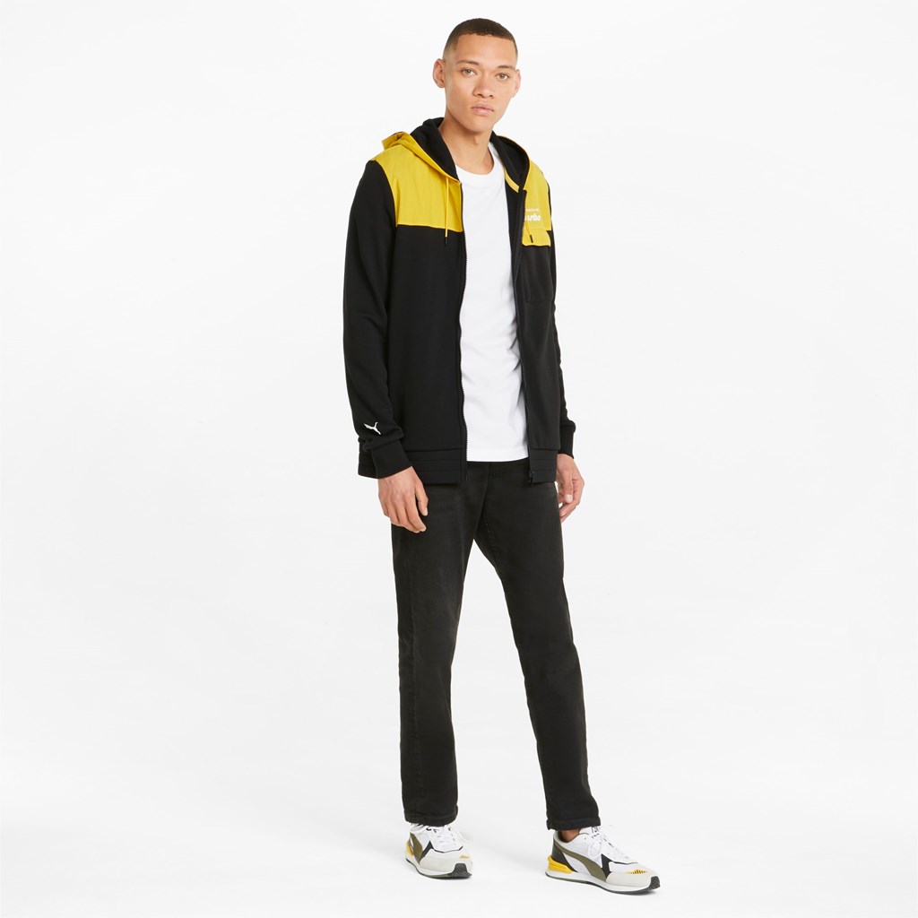 Lemon Chrome Puma Porsche Legacy Hooded Sweat Men's Jacket | 3749RUVLT