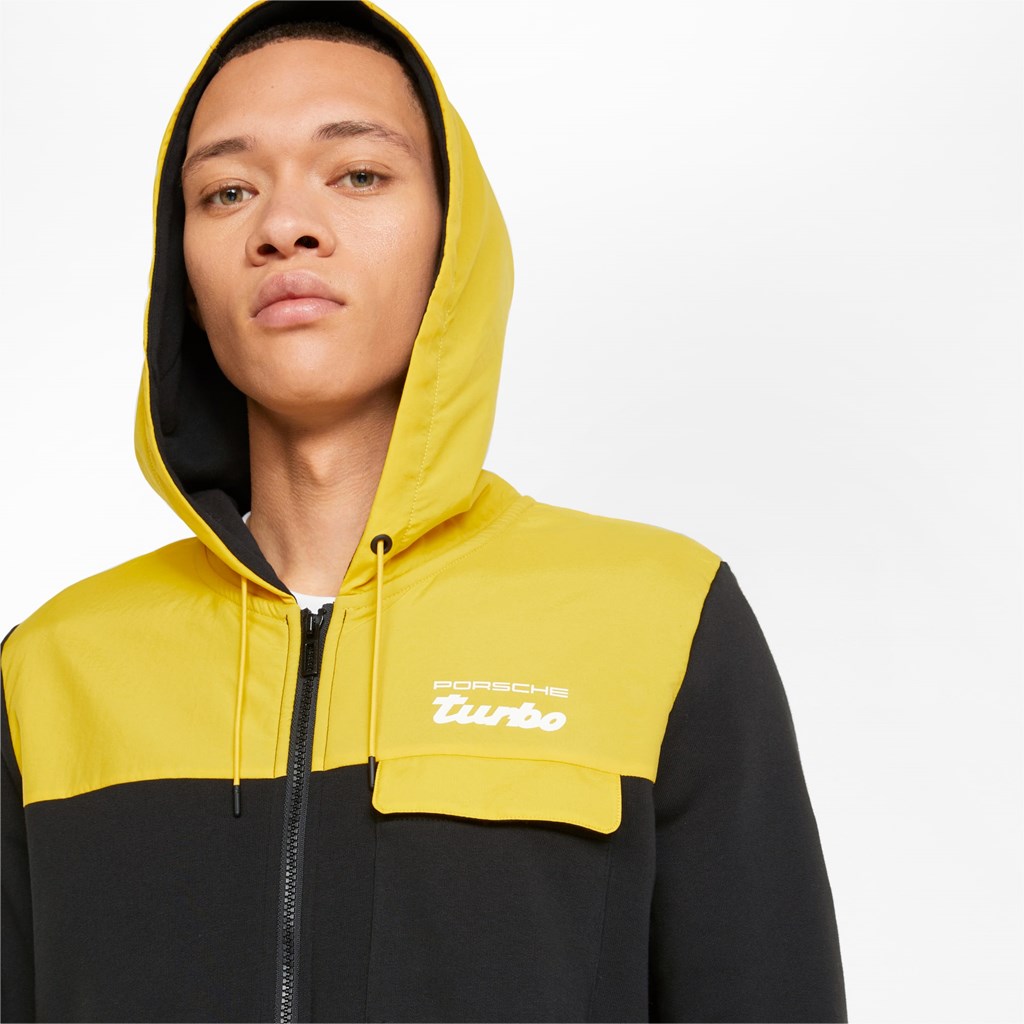 Lemon Chrome Puma Porsche Legacy Hooded Sweat Men's Jacket | 3749RUVLT