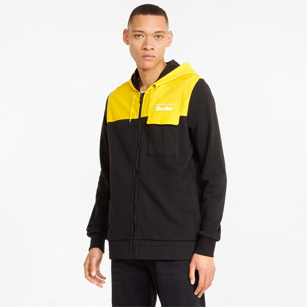 Lemon Chrome Puma Porsche Legacy Hooded Sweat Men\'s Jacket | 3749RUVLT