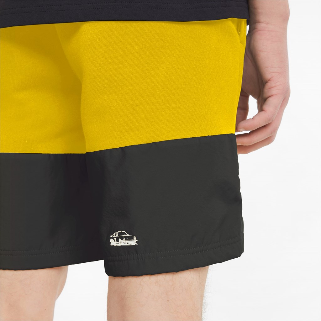 Lemon Chrome Puma Porsche Legacy Sweat Men's Shorts | 4275RAPQW