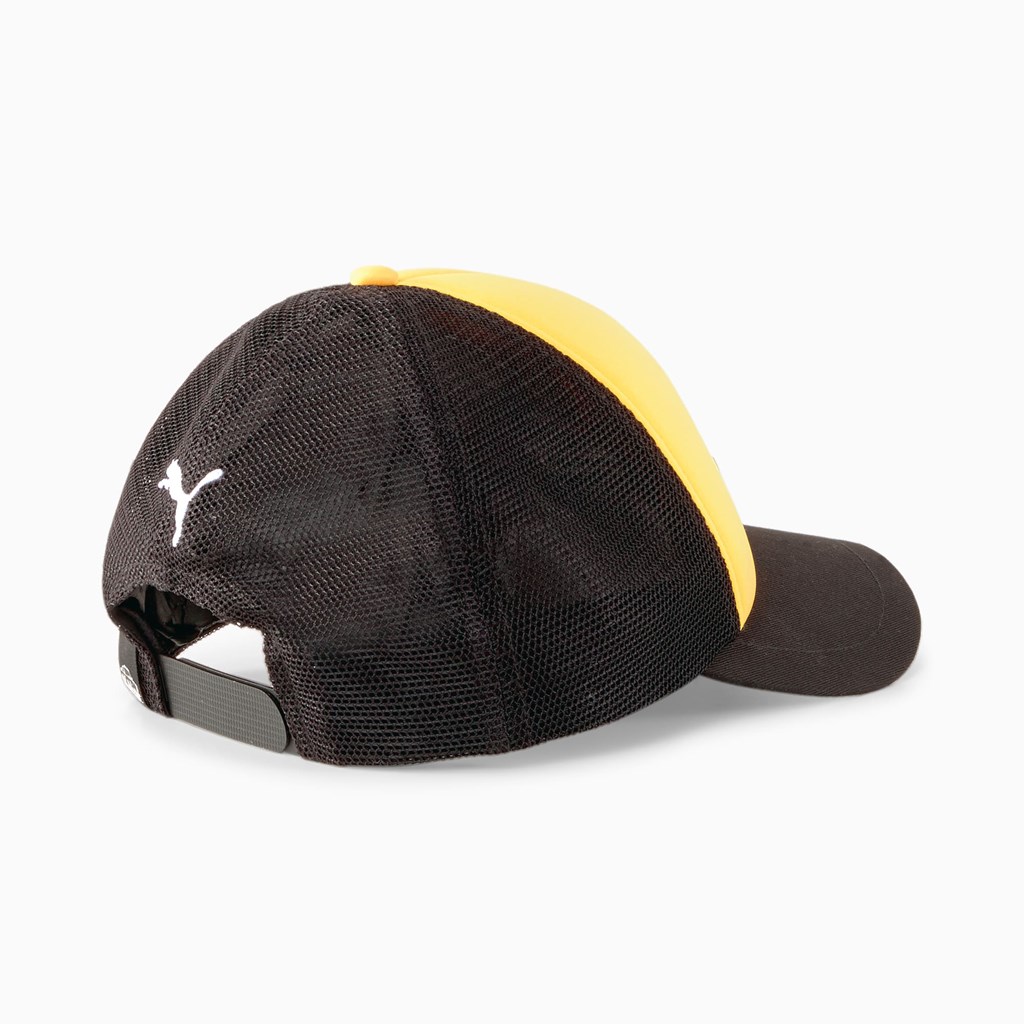 Lemon Chrome Puma Porsche Legacy Trucker Women's Cap | 4681LIFKH