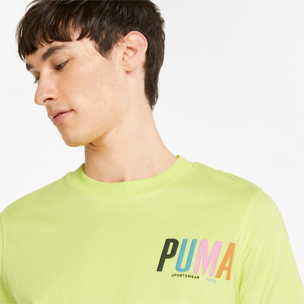 Lemon Sherbert Puma Sportswear by PUMA Graphic Men's Tee | 6190SABPW