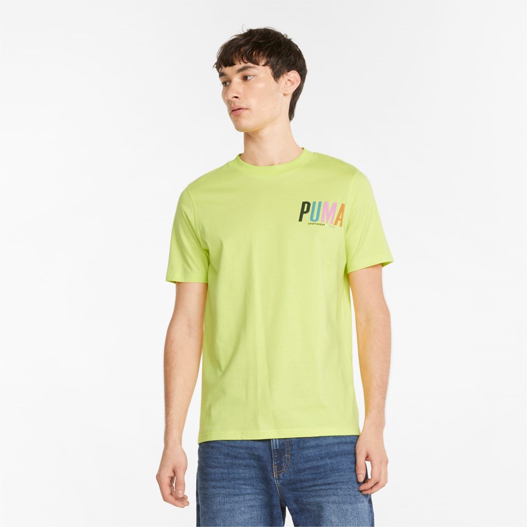 Lemon Sherbert Puma Sportswear by PUMA Graphic Men\'s Tee | 6190SABPW