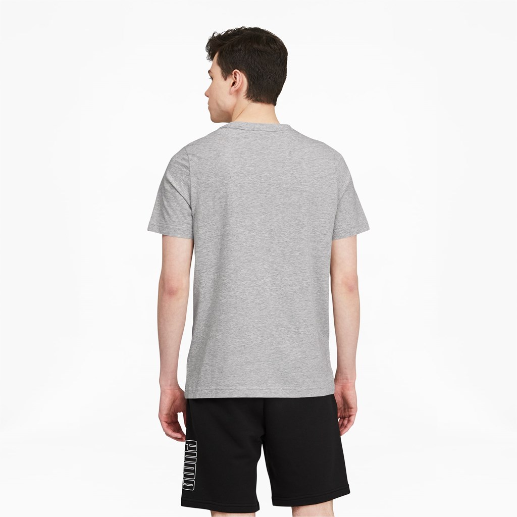 Light Gray Heather Puma Classics Logo Men's Tee | 0531SAGFE