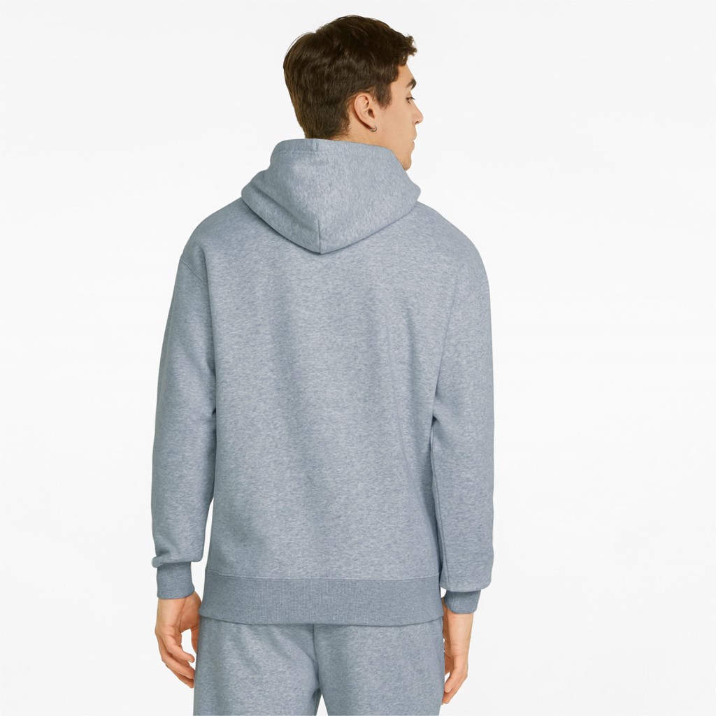 Light Gray Heather Puma Classics Relaxed Men's Hoodie | 3149WZNEV