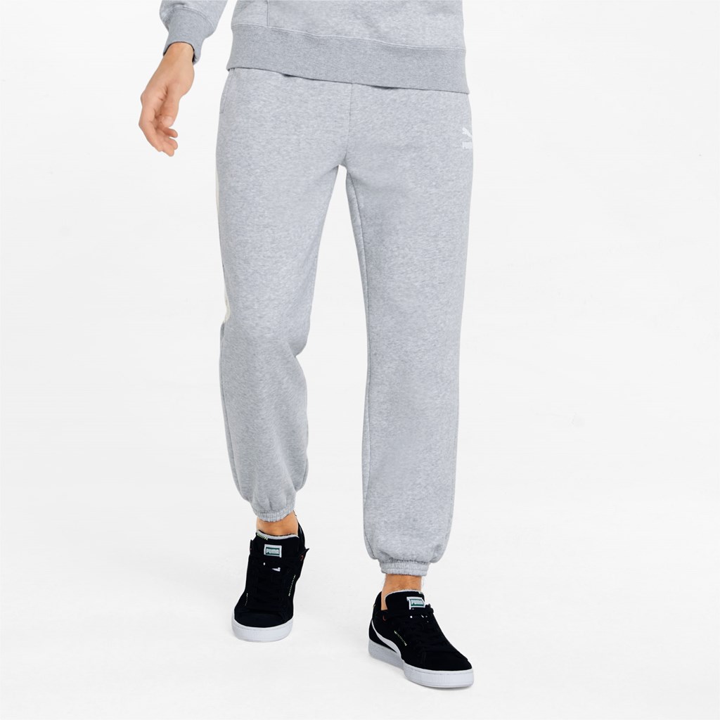 Light Gray Heather Puma Classics Relaxed Men\'s Sweatpants | 5472SURAY