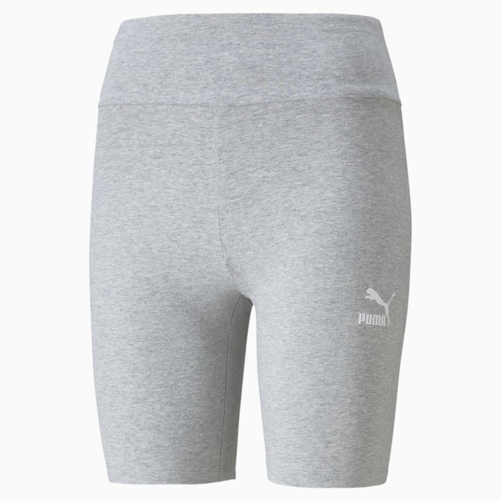 Light Gray Heather Puma Classics Short Women's Leggings | 1958XWZSJ