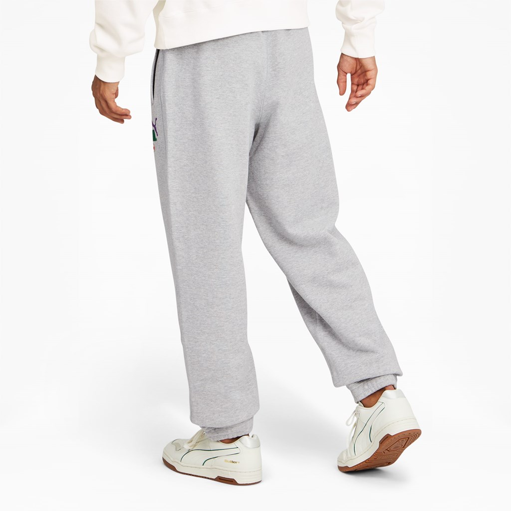 Light Gray Heather Puma PUMA x BUTTER GOODS Men's Sweatpants | 0641FZOMX