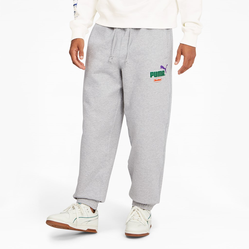 Light Gray Heather Puma PUMA x BUTTER GOODS Men\'s Sweatpants | 0641FZOMX