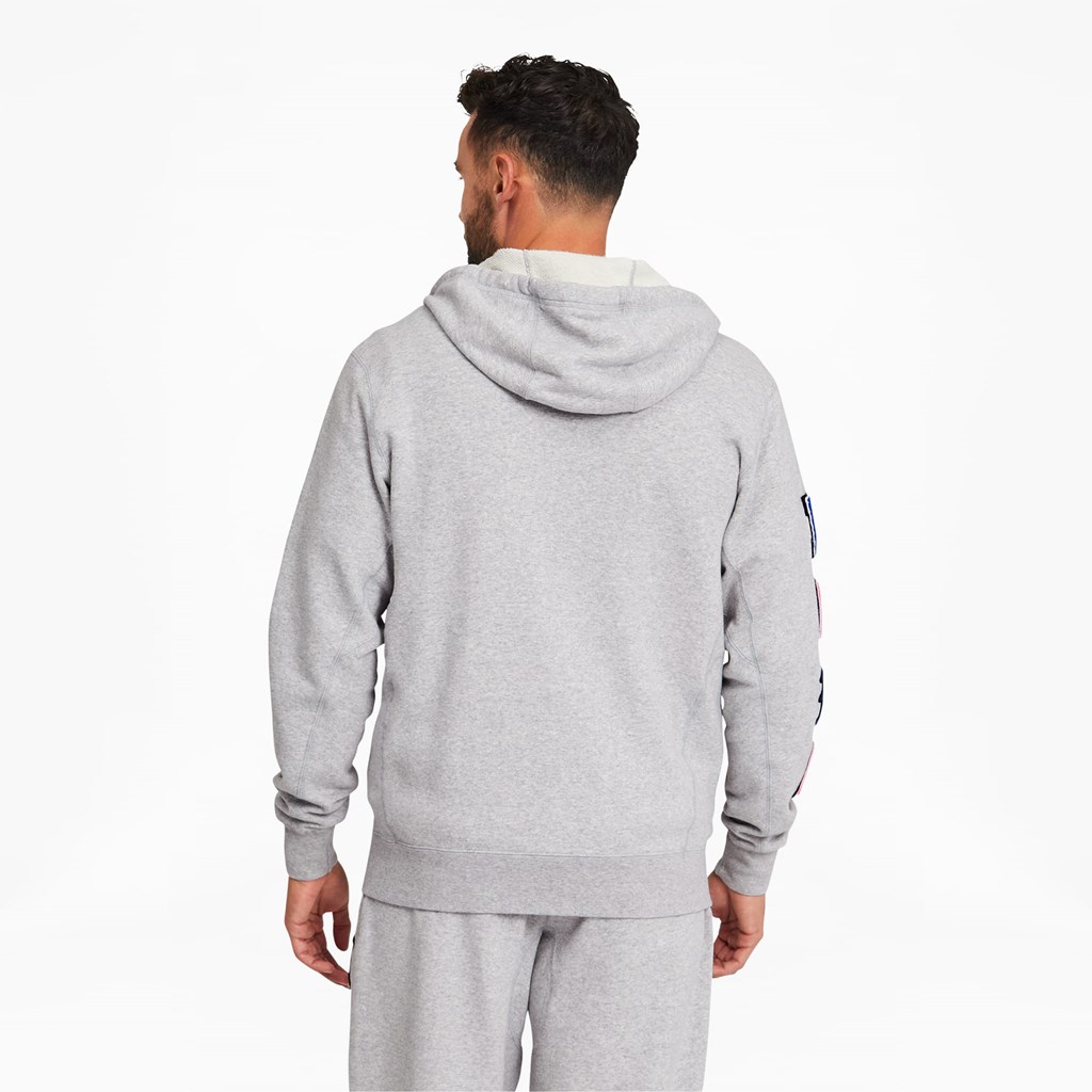 Light Gray Heather Puma PUMA x PUMA Full-Zip Men's Hoodie | 8697KHVIG