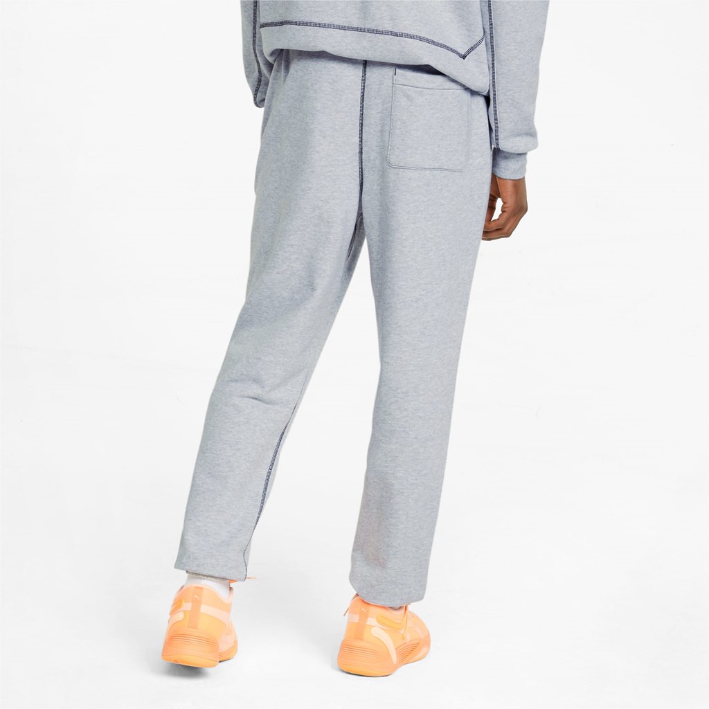 Light Gray Heather Puma Pivot EMB Basketball Men's Sweatpants | 5874GBTEU