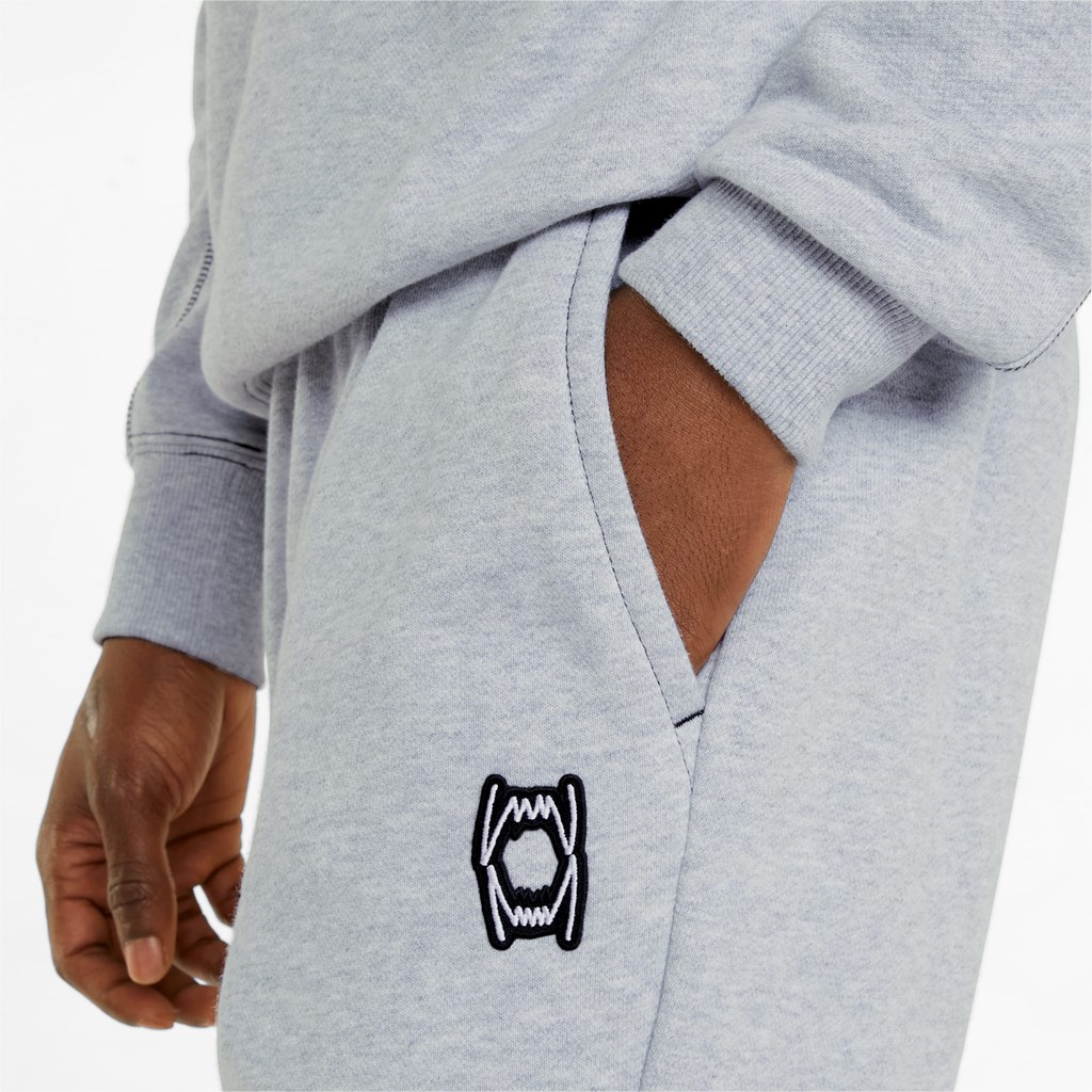 Light Gray Heather Puma Pivot EMB Basketball Men's Sweatpants | 5874GBTEU