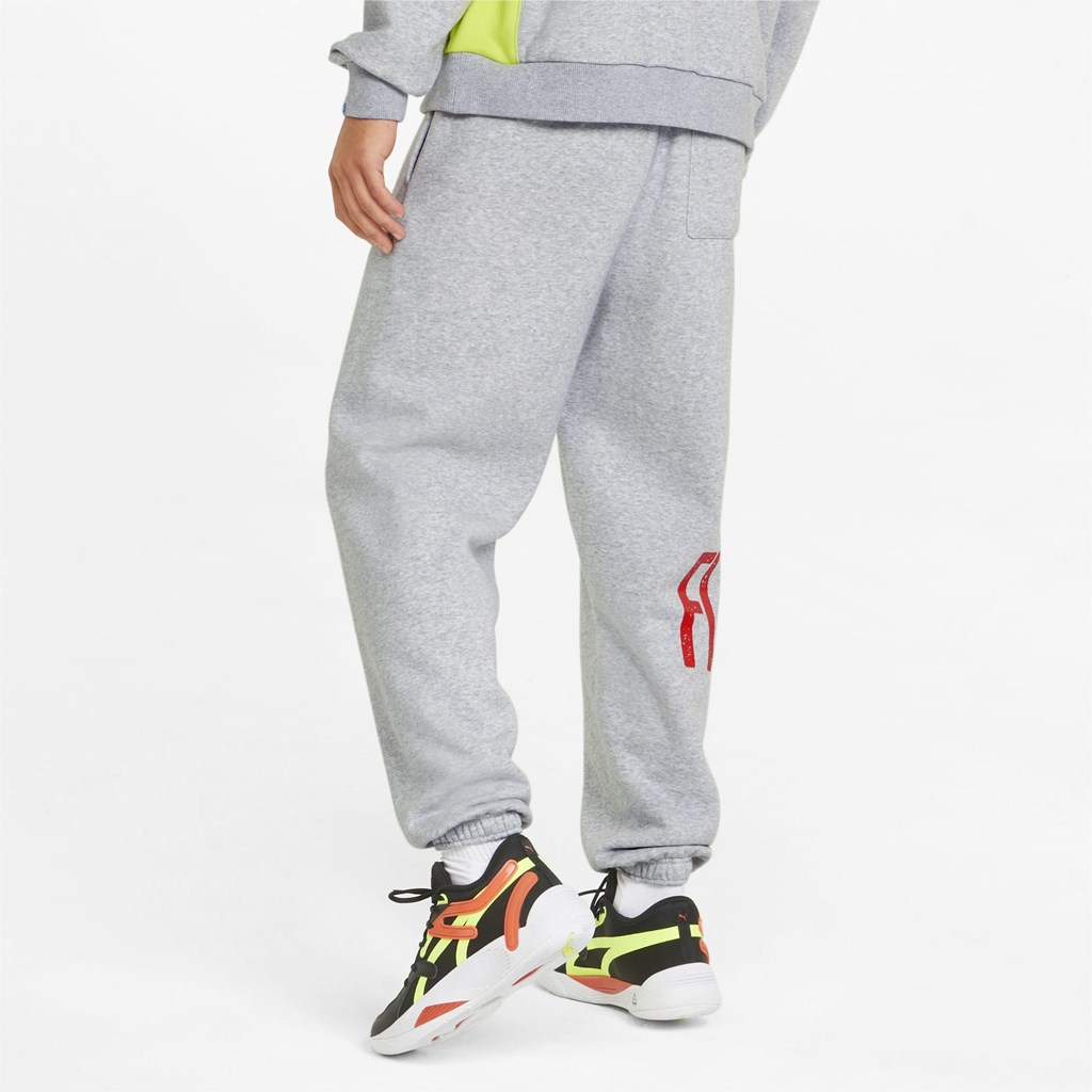 Light Gray Heather Puma Playbook Basketball Men's Pants | 2835JXNOC