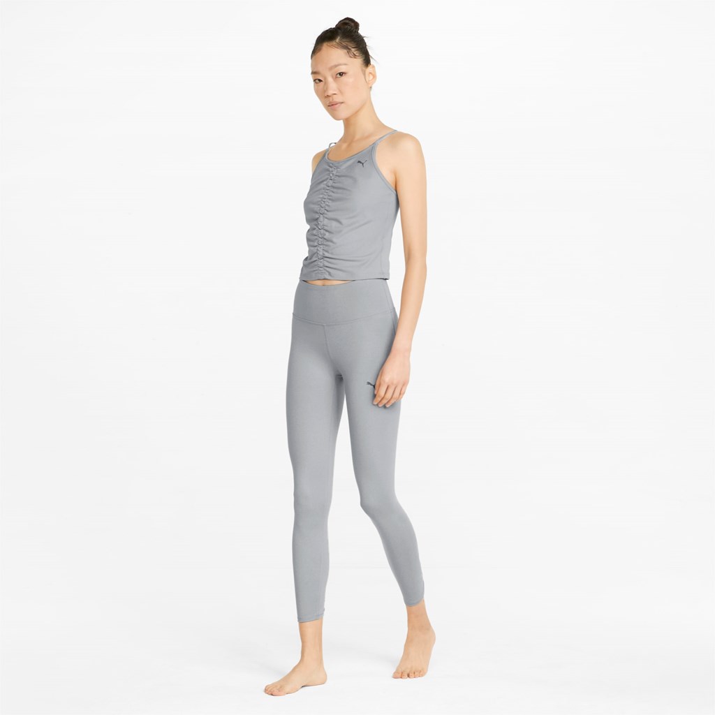 Light Gray Heather Puma Studio Foundation 7/8 Training Women's Leggings | 9742MTHKZ