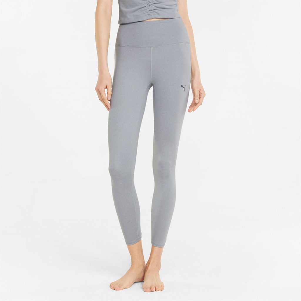 Light Gray Heather Puma Studio Foundation 7/8 Training Women\'s Leggings | 9742MTHKZ