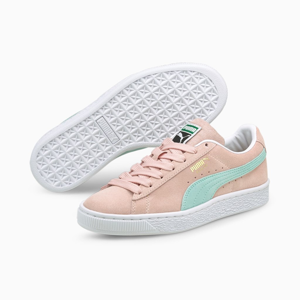 Lotus / Eggshell Blue Puma Suede Classic XXI JR Girls' Sneakers | 5480ESZYM