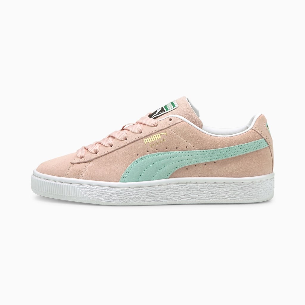 Lotus / Eggshell Blue Puma Suede Classic XXI JR Girls\' Sneakers | 5480ESZYM