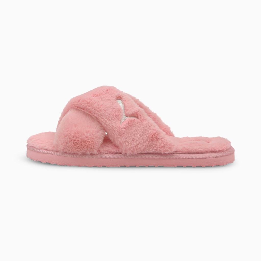 Lotus White Puma Fluff X Strap  Women\'s Slide | 6239GAVZB