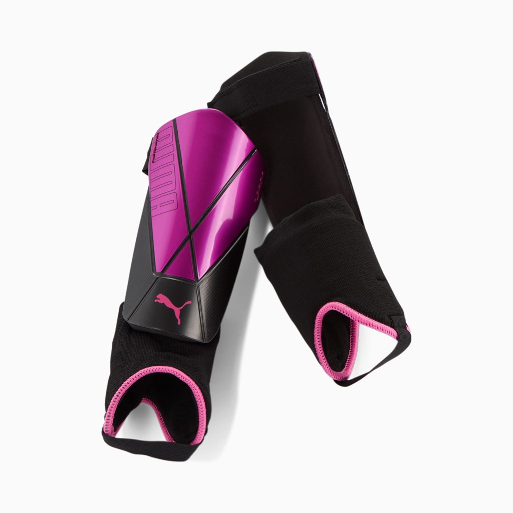 Luminous Pink / Black Puma ftblNXT SPIRIT Ankle Men\'s Shinguards | 1497JCZMT