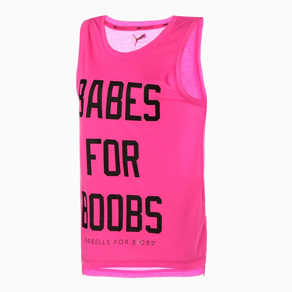 Luminous Pink Puma PUMA x BARBELLS FOR BOOBS Muscle Training Women\'s Tank Top | 6152TOCLI