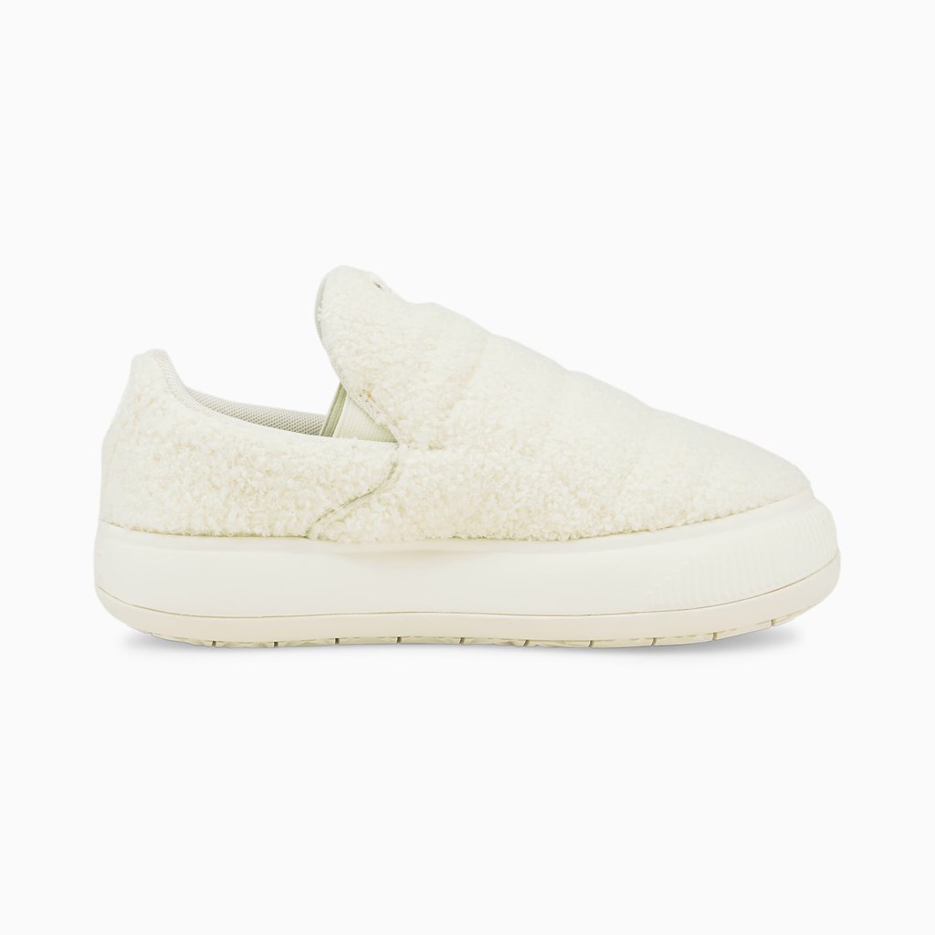 Marshmallow / Putty Puma Suede Mayu Slip-On Teddy  Women's Shoes | 0547ZYOTW