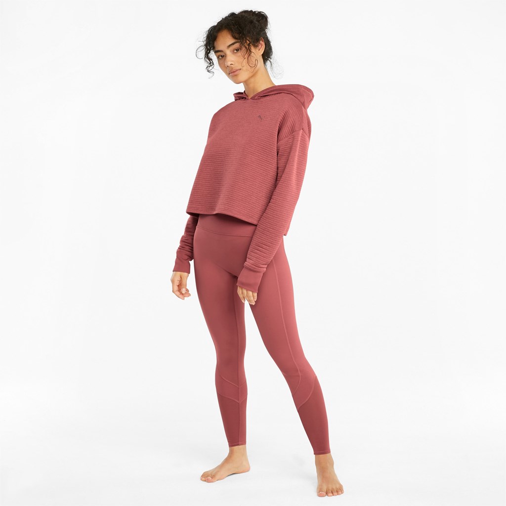 Mauvewood Puma STUDIO Textured Training Skimmer Women's Hoodie | 7019EOMSX